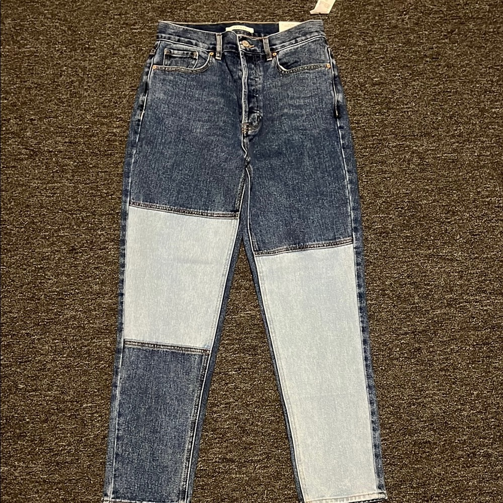Two-Tone Denim Jeans